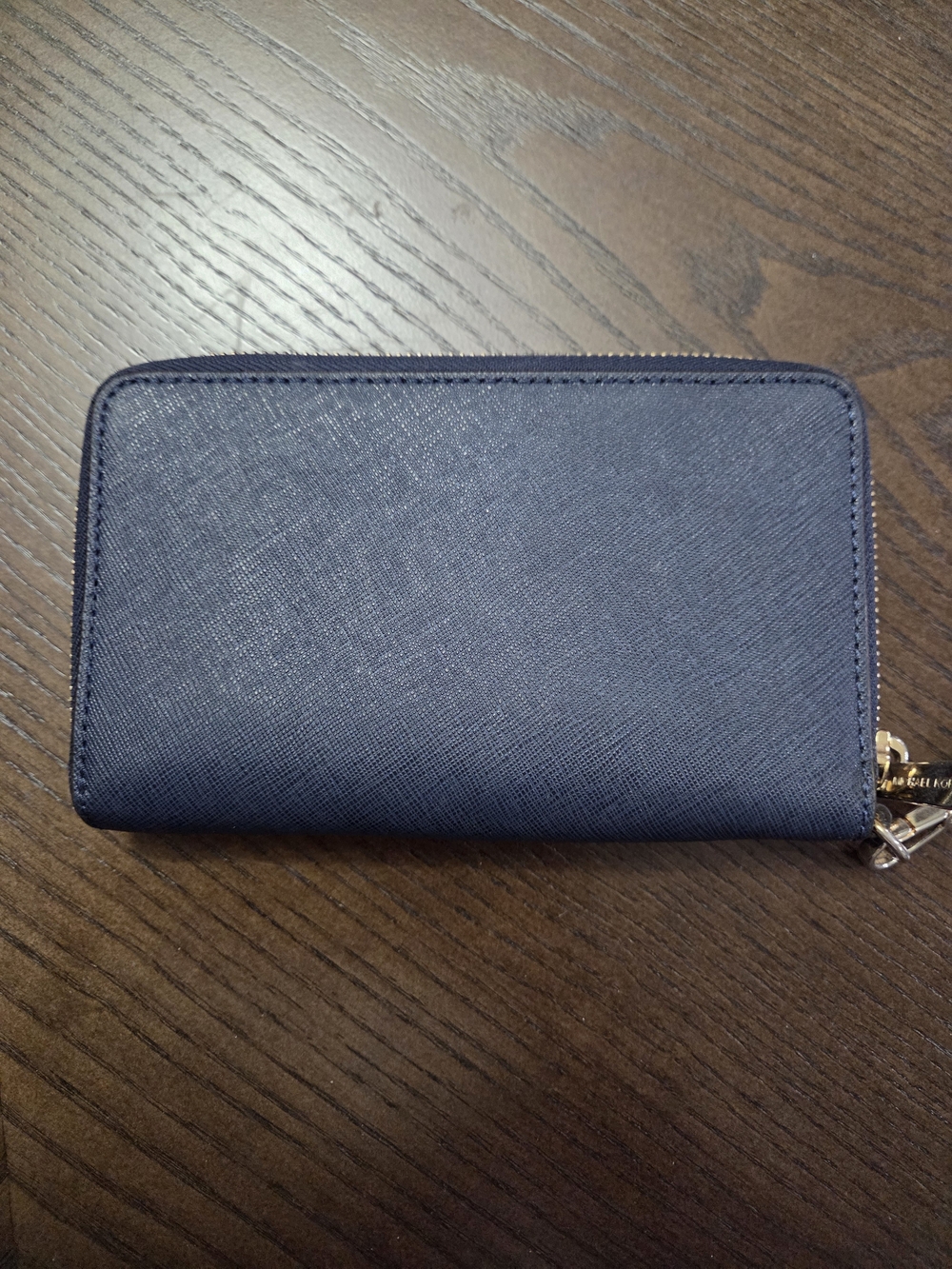 Michael Kors Navy Zip Wristlet Wallet Gold Hardware - Picture 6 of 9